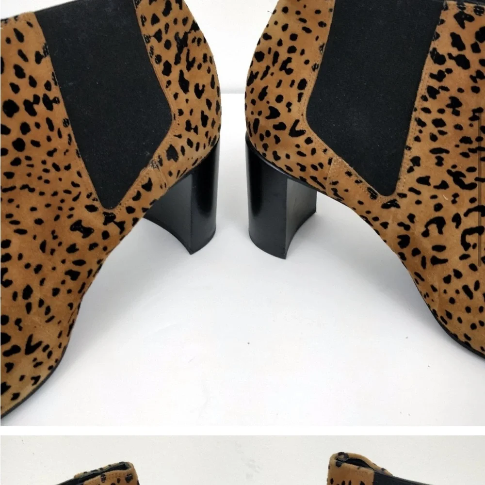 Rag & Bone Aslen Cheetah Suede Animal Print Chelsea Booties Size 35 5 - Picture 9 of 11